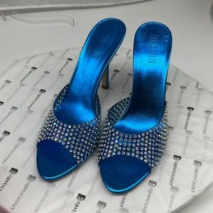 Paris Texas Holly Penelope Mule Blue Heels